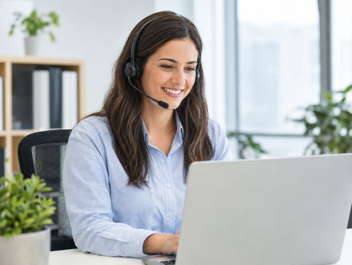 Support agent with headset